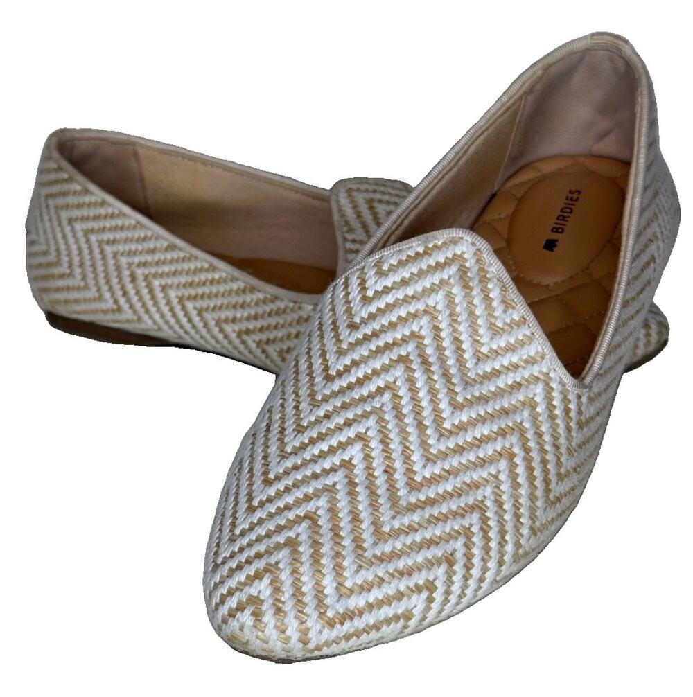 Birdies The Starling Women’s 6.5 Tan Natural Woven Raffia Loafers Flats